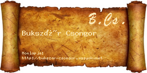 Bukszár Csongor névjegykártya